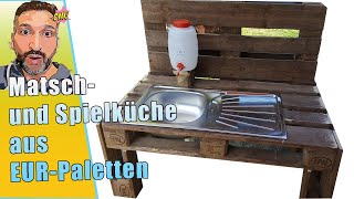 Spielküche aus Europaletten  Matschküche oder Gartenküche für den Kindergarten  NEU [upl. by Ennairrac]