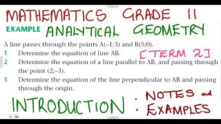 Mathematics Grade 11 Analytical Geometry Introduction mathszoneafricanmotives mathswithadmirelightone [upl. by Virnelli]