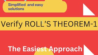 Verify Rolles Theorem [upl. by Atsirhcal322]