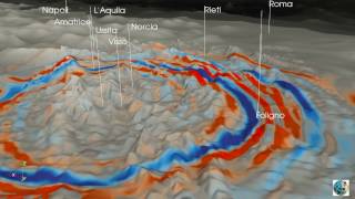 SHAKEMOVIE propagazione onde sismiche del terremoto Mw 59 del 26 ottobre 2016  Italia Centrale [upl. by Itirp]