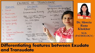 Exudate vs Transudate Differentiating features between Exudate and Transudate [upl. by Solracnauj]