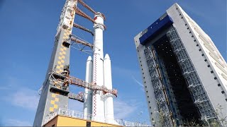 China rolls out rocket for space station supply launch [upl. by Analra]