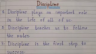 10 Lines On Discipline In English  10 Lines Essay On Discipline  Easy Sentences About Discipline [upl. by Seavir]