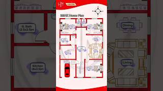 House Plan 115x1575m3BHK Floor Plan with car parking houseplan homedesign architecture [upl. by Carmella]