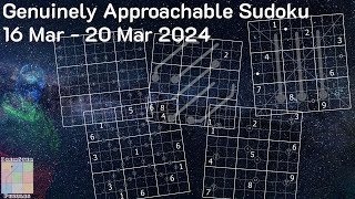 Genuinely Approachable Sudoku GAS  16Mar to 20Mar2024 [upl. by Theresita]