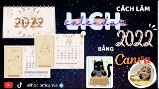 CANVA TRICKS AND TIPS LÀM LỊCH 2022 BẰNG CANVA PHONG CÁCH TAROT CUNG HOÀNG ĐẠO  CALENDAR IN CANVA [upl. by Apps]