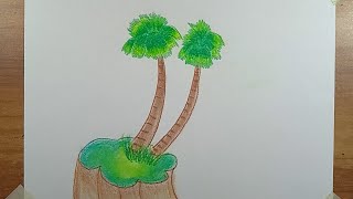 Tal Gas Drawing  Palm tree Drawing  drawing video drawing to step by step [upl. by Mourant]