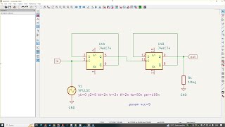 ngspice in KiCad 8 Logic simulation divide by 4 with 7474 [upl. by Ardnaskela218]