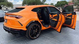 Lamborghini Urus Pearl Capsule Arancio Borealis Walkaround Review  Exhaust Sound Revs [upl. by Andriette]