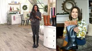 Vince Camuto Choice of Width Leather Riding Boots  Andalian on QVC [upl. by Millur]