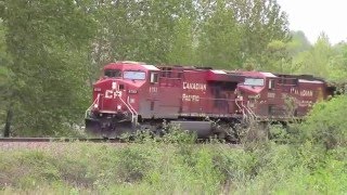 Trains BC 2016 CP 113 Intermodal W DPU  Sumas Mtn BC Canada 11APR16 ES44AC 8793 Leading [upl. by Daniels]