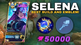 SELENA BEST BUILD AND EMBLEM 2023  TOP 1 GLOBAL SELENA [upl. by Gerstein513]