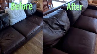 Can I Fix SAGGING LEATHER COUCH CUSHIONS Never done this before DIY [upl. by Scotti]