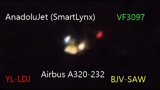 AnadoluJet SmartLynx  VF3097  YLLDJ Silent IAE V2500 Roar [upl. by Ania953]