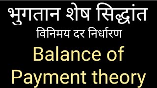 Balance of Payment theory  Exchange rate Hindi  विनिमय दर निर्धारण का भुगतान शेष सिद्धांत [upl. by Godred]