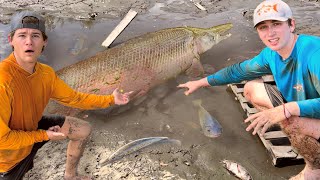 I saved fish TRAPPED in mud FT Bass Fishing Productions [upl. by Ardnal]