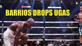 MARIO BARRIOS DROPS YORDENIS UGAS WITH A LEFT HOOK 🥊🔥ATSFight espn fighthype ​⁠ [upl. by Viafore]