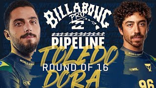 Filipe Toledo vs Yago Dora  Billabong Pro Pipeline  Round of 16 Heat Replay [upl. by Kolb]