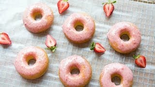 The Best Baked Doughnuts with Fresh Strawberry Glaze [upl. by Jana]