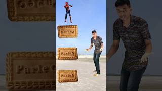 Spinning Parle g biscuits to Spiderman monkey frog jocker  funny vfx video 🙂shorts [upl. by Reinaldos]