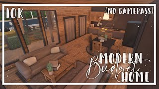 Modern Budget Home 10k No Gamepass Bloxburg Speedbuild No advanced placing No large plot [upl. by Enriqueta]