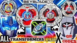 ALL TRANSFORMERS BEYBLADE X QR CODES  Gameplay  Hasbro Beyblade X App [upl. by Tahmosh]