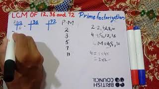 lcm of 12 36 72 by prime factorization method  concepts and steps [upl. by Akel189]