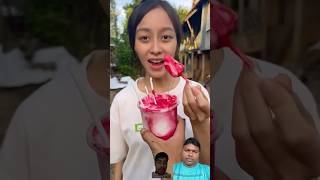 Strawberry ice cream eating challenge satisfying funny fruit icecream strawberry eatingshow [upl. by Allebram]