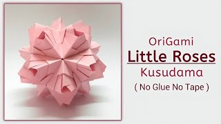 Origami Little Roses Kusudama  Maria Sinayskaya   ORIGAMI J15 [upl. by Merceer454]