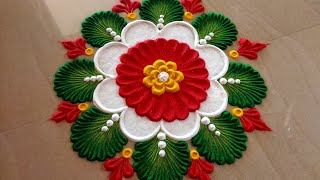 Simple rangoli designDiwali rangoli design Navaratri rangoli Rangoli designs [upl. by Ellett]