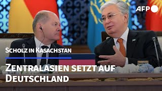 Zentralasien setzt auf Deutschland  Scholz sichert Unterstützung zu  AFP [upl. by Hazaki]