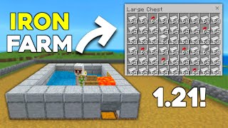 EASIEST IRON FARM in Minecraft Bedrock 121 [upl. by Puiia]