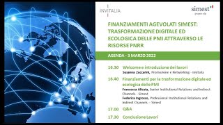 WEBINAR  I finanziamenti agevolati per linternalizzazione e la transizione 40 [upl. by Wendel]