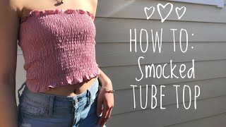 How To Shirred Tube Top  smocked summer top [upl. by Nissensohn]