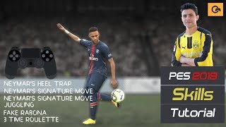 PES 2019  New  Skills Invented by  Neymar Jr  Tutorial PS4 PS315 [upl. by Aliac339]