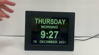 Vision Australia Product Demonstration 8 inch digital calendar day clock [upl. by Rehpoitsirhc771]