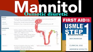 Mannitol an osmotic diuretic in HindiUrdu by first aid for USMLE step 1 [upl. by Countess]