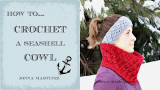 Seashell Crochet Cowl  How to crochet a cowl  cowl scarf [upl. by Hagerman]