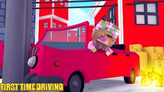 BABY LITTLE KELLYS FIRST TIME DRIVING  Minecraft Little Kelly [upl. by Alyled]