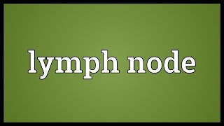 Lymph node Meaning [upl. by Inoek861]