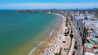 Vídeo de drone do Canal do Centro de Guarapari Praia do Morro e Peracanga [upl. by Gwenore]