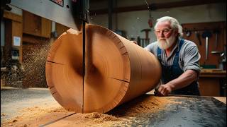 Watch amp Be Amazed Curved Elegance A 70YearOld Craftsmans Journey to Create Round Coffee Table [upl. by Ssyla]