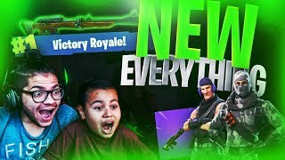 NEW HUNTER RIFLE IS OVERPOWERED NEW SKINS NEW TOWN FORTNITE BATTLE ROYALE 9 YEAR OLD KID [upl. by Downs93]