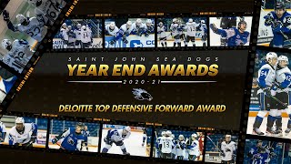 Deloitte Top Defensive Forward Award  Saint John Sea Dogs Year End Awards 202021 [upl. by Zelma]