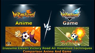 Inazuma Eleven Victory Road Anime vs Game All Hissatsu Techniques Comparison [upl. by Charmaine]