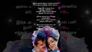 Malligai malligai panthalil songpen aasai illa manithan nanadi lyrics love specialsongs [upl. by Anwahsak]