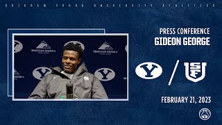 BYU Mens Basketball  Press Availability  Gideon George  February 21 2023 [upl. by Gianina]