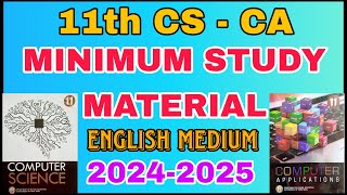 11th CS amp CA Minimum Study Material 20242025 English Medium [upl. by Mongeau]