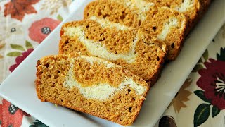 Easy Swirled Pumpkin Cream Cheese Bread [upl. by Glynda]