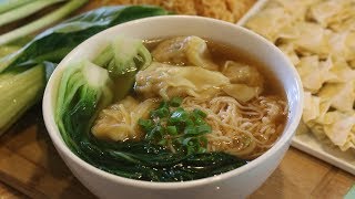 BETTER THAN TAKEOUT  Wonton Noodle Soup Recipe [upl. by Idaline]